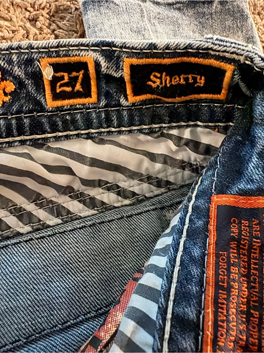 Rock Revival Women's Acid Wash Skinny Jeans with Embroidered Pockets size 27 - Picture 6 of 7